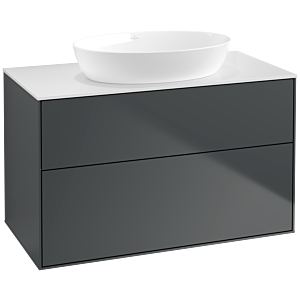 Villeroy und Boch Finion Waschtischunterschrank FA0100HG 100x60,3cm, Abdeckplatte white matt, Midnight Blue Matt Lacquer