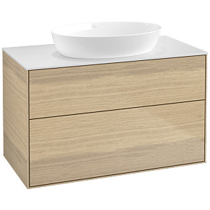 Villeroy und Boch Finion Waschtischunterschrank FA0100PC 100x60,3cm, Abdeckplatte white matt, Oak Veneer