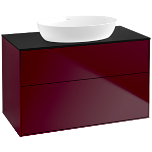 Villeroy et Boch Finion Villeroy et Boch sous-lavabo FA0200HB 100x60,3cm, plaque de finition noir mat, Peony Matt