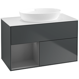 Villeroy and Boch Finion Villeroy and Boch Finion FA11GKHG 100cm, cover plate white matt, shelves anthracite matt lacquer, midnight Blue Matt Lacquer