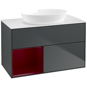 Villeroy and Boch Finion Villeroy and Boch Finion FA11HBHG 100cm, cover plate white matt, shelves Peony matt lacquer, midnight Blue Matt Lacquer