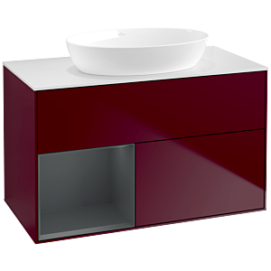 Villeroy and Boch Finion Villeroy and Boch Finion FA11HGHB 100cm, cover plate white matt, shelves midnight matt lacquer, Peony Matt