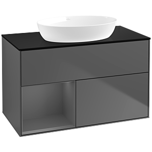 Villeroy and Boch Finion Villeroy and Boch Finion FA12GKGK 100cm, cover plate black matt, shelves anthracite matt lacquer, anthracite matt