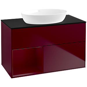 Villeroy and Boch Finion Villeroy and Boch Finion FA12HBHB 100cm, cover plate black matt, shelves Peony matt lacquer, Peony Matt