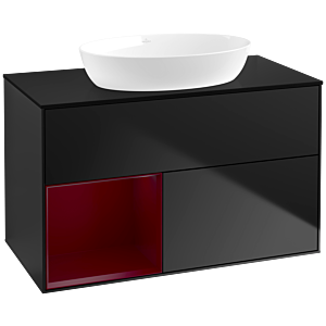 Villeroy and Boch Finion Villeroy and Boch Finion FA12HBPD 100cm, cover plate black matt, shelves Peony matt lacquer, black matt lacquer