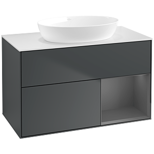 Villeroy and Boch Finion Villeroy and Boch Finion FA21GKHG 100cm, cover plate white matt, shelves anthracite matt lacquer, midnight Blue Matt Lacquer