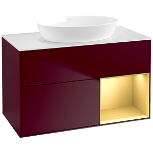 Villeroy and Boch Finion Villeroy and Boch Finion FA21HFHB 100cm, cover plate white matt, shelves gold matt lacquer, Peony Matt