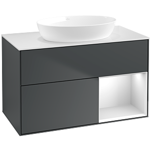Villeroy and Boch Finion Villeroy and Boch Finion FA21MTHG 100cm, cover plate white matt, shelves white matt lacquer, midnight Blue Matt Lacquer