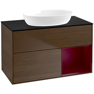 Villeroy and Boch Finion Villeroy and Boch Finion FA22HBGN 100cm, cover plate black matt, shelves Peony matt lacquer, Peony veneer