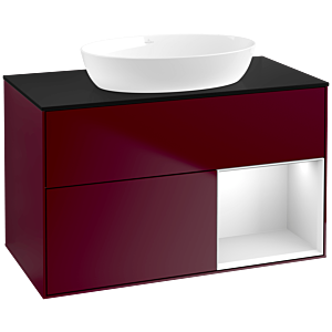 Villeroy and Boch Finion Villeroy and Boch Finion FA22MTHB 100cm, cover plate black matt, shelves white matt lacquer, Peony Matt