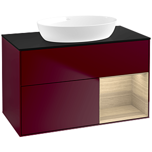 Villeroy and Boch Finion Villeroy and Boch Finion FA22PCHB 100cm, cover plate black matt, shelves Oak Veneer , Peony Matt
