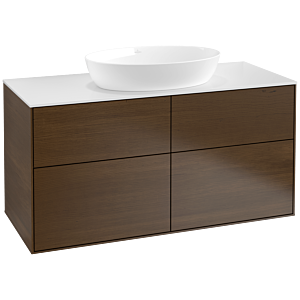 Villeroy und Boch Finion Waschtischunterschrank FA3100GN 120x60,3cm, Abdeckplatte white matt, Walnut veneer