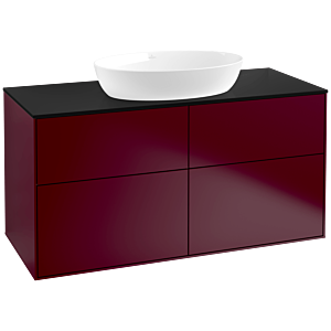 Villeroy und Boch Finion Waschtischunterschrank FA3200HB 120x60,3cm, Abdeckplatte black matt, Peony Matt