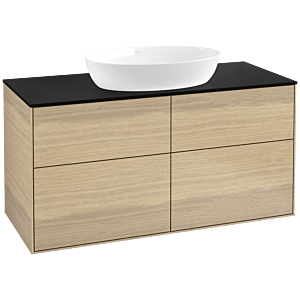 Villeroy und Boch Finion Waschtischunterschrank FA3200PC 120x60,3cm, Abdeckplatte black matt, Oak Veneer