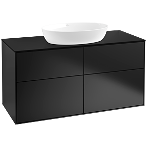 Villeroy und Boch Finion Waschtischunterschrank FA3200PD 120x60,3cm, Abdeckplatte black matt, Black matt lacquer