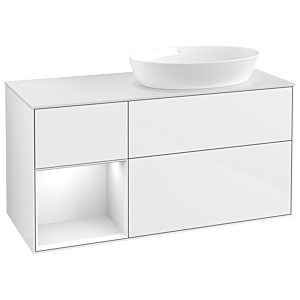Villeroy and Boch Finion Villeroy and Boch Finion FA41GFGF 120cm, cover plate white matt, shelves Glossy white lacquer, Glossy white lacquer