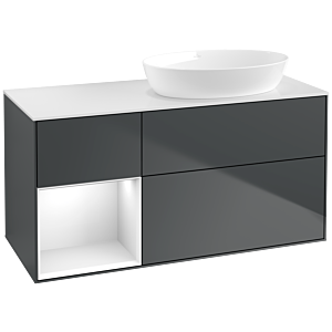 Villeroy and Boch Finion Villeroy and Boch Finion FA41GFHG 120cm, cover plate white matt, shelves Glossy white lacquer, Midnight Blue Matt Lacquer