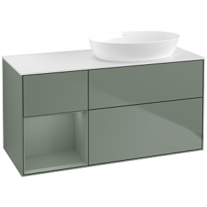 Villeroy and Boch Finion Villeroy and Boch Finion FA41GMGM 120cm, cover plate white matt, shelves olive matt lacquer, Olive Matt Lacquer