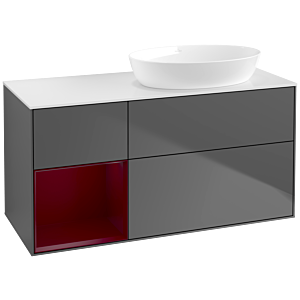 Villeroy and Boch Finion Villeroy and Boch Finion FA41HBGK 120cm, cover plate white matt, shelves Peony matt lacquer, anthracite matt
