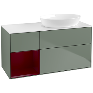 Villeroy and Boch Finion Villeroy and Boch Finion FA41HBGM 120cm, cover plate white matt, shelves Peony matt lacquer, Olive Matt Lacquer