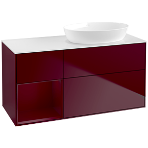 Villeroy und Boch Finion Waschtischunterschrank FA41HBHB 120cm, Abdeckplatte white matt, Regale Peony matt lacquer, Peony Matt