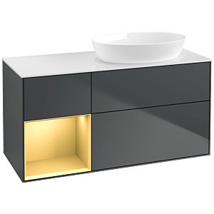 Villeroy and Boch Finion Villeroy and Boch Finion FA41HFHG 120cm, cover plate white matt, shelves gold matt lacquer, midnight Blue Matt Lacquer