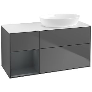 Villeroy and Boch Finion Villeroy and Boch Finion FA41HGGK 120cm, cover plate white matt, shelves midnight matt lacquer, anthracite matt