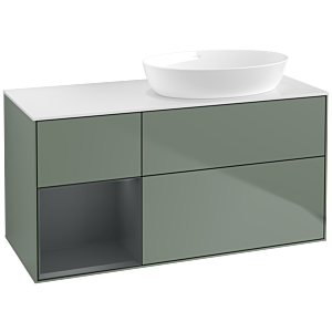 Villeroy and Boch Finion Villeroy and Boch Finion FA41HGGM 120cm, cover plate white matt, shelves midnight matt lacquer, Olive Matt Lacquer