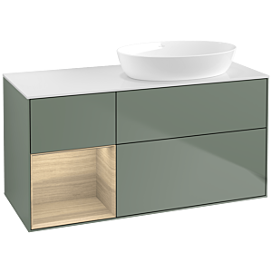 Villeroy and Boch Finion Villeroy and Boch Finion FA41PCGM 120cm, cover plate white matt, shelves Oak Veneer , Olive Matt Lacquer