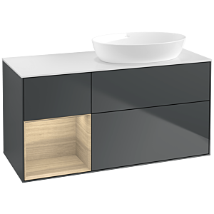 Villeroy and Boch Finion Villeroy and Boch Finion FA41PCHG 120cm, cover plate white matt, shelves Oak Veneer , midnight Blue Matt Lacquer