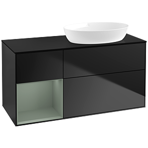 Villeroy and Boch Finion Villeroy and Boch Finion FA42GMPD 120cm, cover plate black matt, shelves olive matt lacquer, black matt lacquer