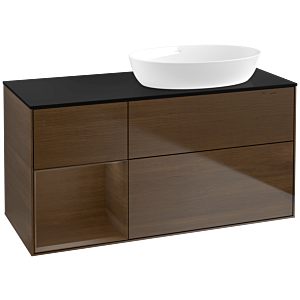 Villeroy and Boch Finion Villeroy and Boch Finion FA42GNGN 120cm, cover plate black matt, shelves Walnut Veneer , Walnut Veneer veneer