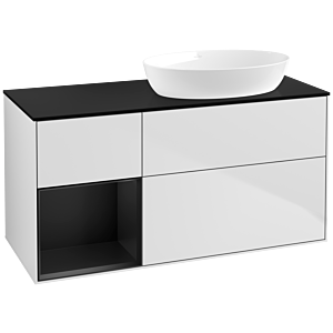 Villeroy and Boch Finion Villeroy and Boch Finion FA42PDMT 120cm, cover plate black matt, shelves black matt lacquer, white matt lacquer