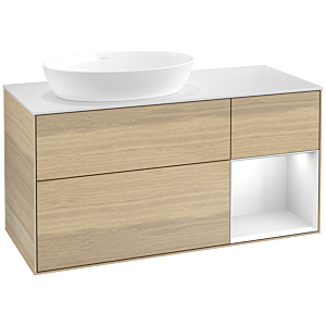 Villeroy and Boch Finion Villeroy and Boch Finion FA51GFPC 120cm, cover plate white matt, shelves Glossy white lacquer, Oak Veneer