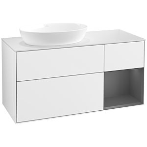 Villeroy and Boch Finion Villeroy and Boch Finion FA51GKGF 120cm, cover plate white matt, shelves anthracite matt lacquer, glossy white lacquer