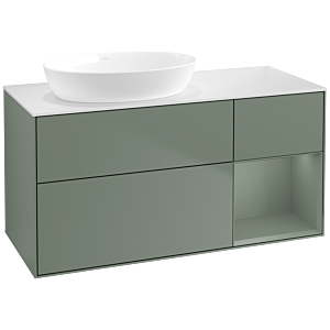 Villeroy and Boch Finion Villeroy and Boch Finion FA51GMGM 120cm, cover plate white matt, shelves olive matt lacquer, Olive Matt Lacquer