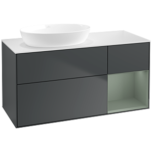 Villeroy and Boch Finion Villeroy and Boch Finion FA51GMHG 120cm, cover plate white matt, shelves olive matt lacquer, midnight Blue Matt Lacquer