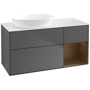 Villeroy and Boch Finion Villeroy and Boch Finion FA51GNGK 120cm, cover plate white matt, shelves Walnut Veneer , anthracite matt