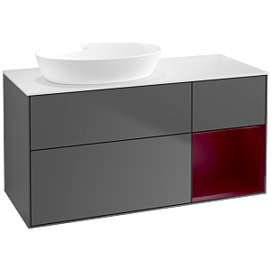 Villeroy and Boch Finion Villeroy and Boch Finion FA51HBGK 120cm, cover plate white matt, shelves Peony matt lacquer, anthracite matt