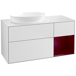 Villeroy and Boch Finion Villeroy and Boch Finion FA51HBMT 120cm, cover plate white matt, shelves Peony matt lacquer, white matt lacquer