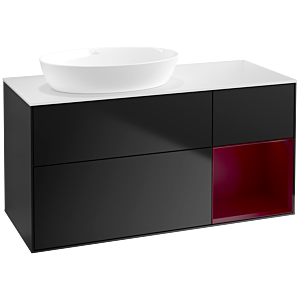 Villeroy and Boch Finion Villeroy and Boch Finion FA51HBPD 120cm, cover plate white matt, shelves Peony matt lacquer, black matt lacquer
