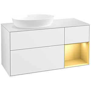 Villeroy and Boch Finion Villeroy and Boch Finion FA51HFGF 120cm, cover plate white matt, shelves gold matt lacquer, glossy white lacquer