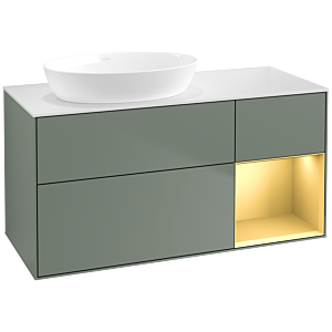 Villeroy and Boch Finion Villeroy and Boch Finion FA51HFGM 120cm, cover plate white matt, shelves gold matt lacquer, Olive Matt Lacquer