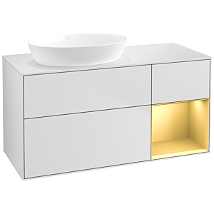 Villeroy and Boch Finion Villeroy and Boch Finion FA51HFMT 120cm, cover plate white matt, shelves gold matt lacquer, white matt lacquer