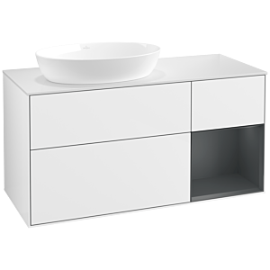 Villeroy and Boch Finion Villeroy and Boch Finion FA51HGGF 120cm, cover plate white matt, shelves midnight matt lacquer, glossy white lacquer
