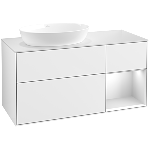 Villeroy and Boch Finion Villeroy and Boch Finion FA51MTGF 120cm, cover plate white matt, shelves white matt lacquer, glossy white lacquer