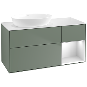 Villeroy and Boch Finion Villeroy and Boch Finion FA51MTGM 120cm, cover plate white matt, shelves white matt lacquer, Olive Matt Lacquer
