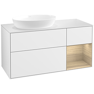Villeroy and Boch Finion Villeroy and Boch Finion FA51PCGF 120cm, cover plate white matt, shelves Oak Veneer , glossy white lacquer