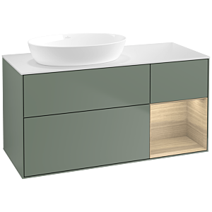 Villeroy and Boch Finion Villeroy and Boch Finion FA51PCGM 120cm, cover plate white matt, shelves Oak Veneer , Olive Matt Lacquer