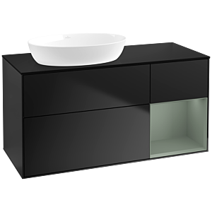 Villeroy and Boch Finion Villeroy and Boch Finion FA52GMPD 120cm, cover plate black matt, shelves olive matt lacquer, black matt lacquer